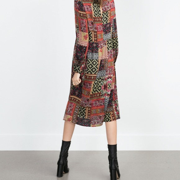 ZARA PATCHWORK DRESS - Picture 3 of 10